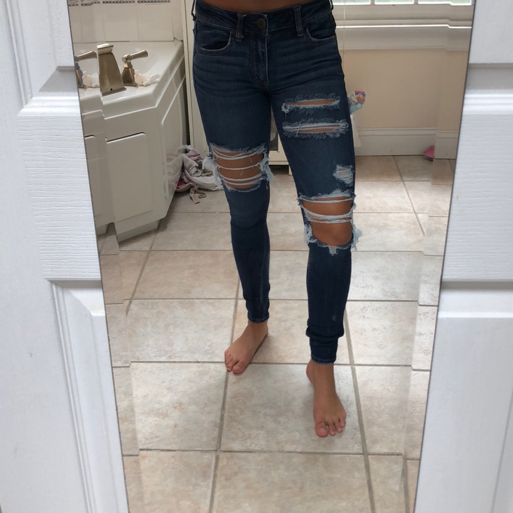 ripped blue jeans